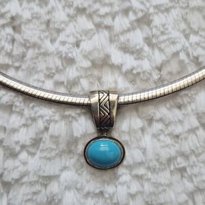 Vintage Carolyn Pollack Sterling Silver Turquoise Pendant
